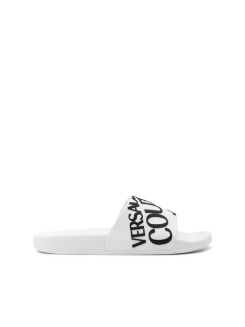 VERSACE JEANS COUTURE logo-embroidered slides