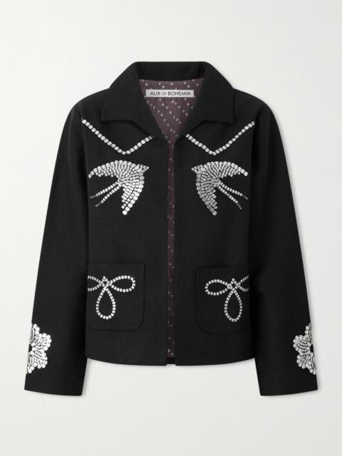 ALIX OF BOHEMIA Francis Lovebird Embellished Silk Jacket