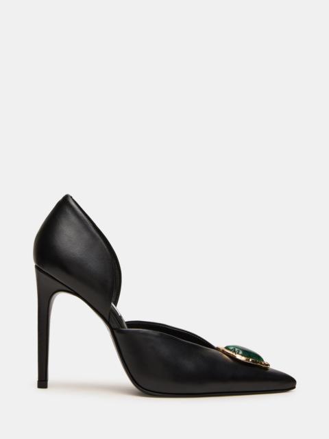 STEVE MADDEN NYSA STONE BLACK LEATHER