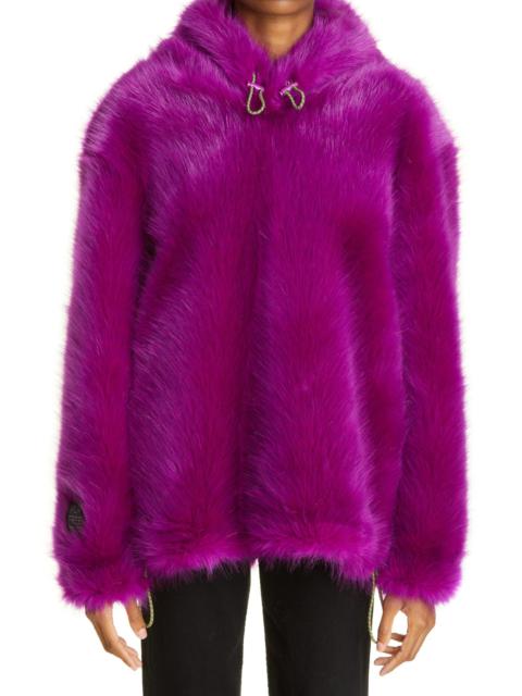 Stella McCartney Adan Faux Fur Hoodie in Amethyst at Nordstrom