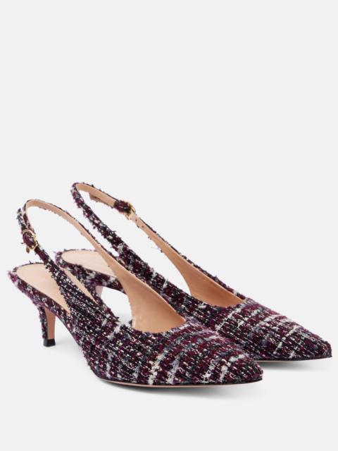Gianvito Rossi 55 bouclé slingback pumps
