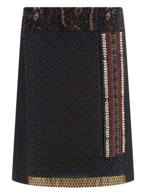Etro jacquard wrap midi straight skirt