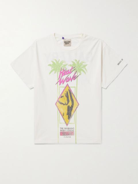 GALLERY DEPT. + Doc Johnson Heat Wave Glittered Printed Cotton-Jersey T-Shirt Off-white