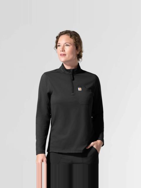 Carhartt Women's Force Cross-Flex Knit Long Sleeve Quarter Zip Scrub Top