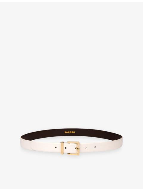 Sandro Smooth Buckle-Embellished Leather Belt