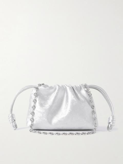 Loewe Flamenco Mini Metallic Leather Clutch