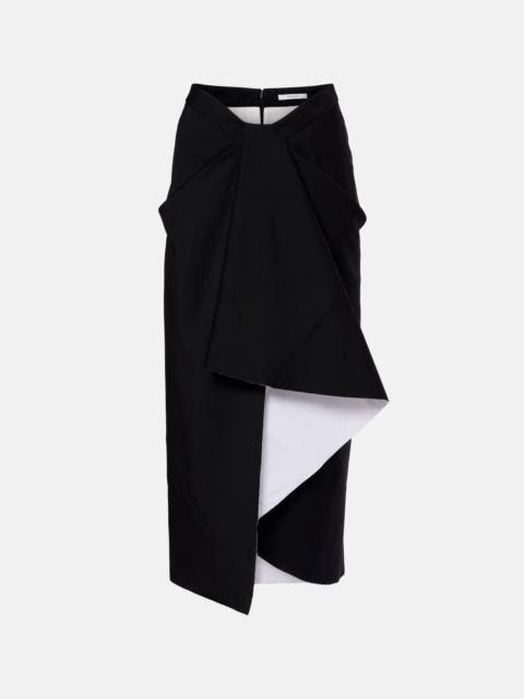 Givenchy Draped wool and mohair midi skirt