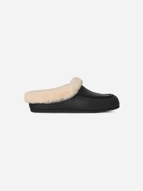 UGG ® Women's Ansley Mule Leather Sheepskin Slippers in Black