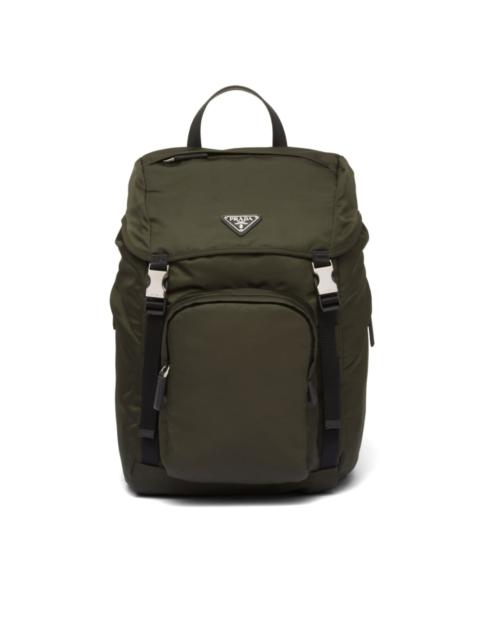 Prada logo-triangle buckled backpack