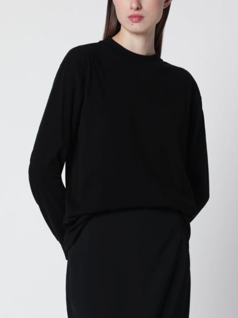 The Row Black cotton crew-neck sweater