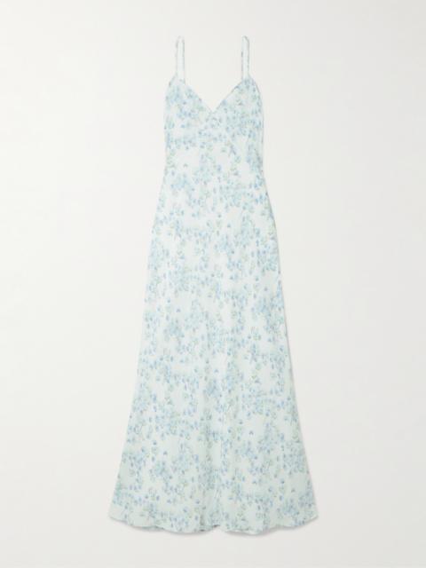 Theory Floral-print Satin Midi Dress