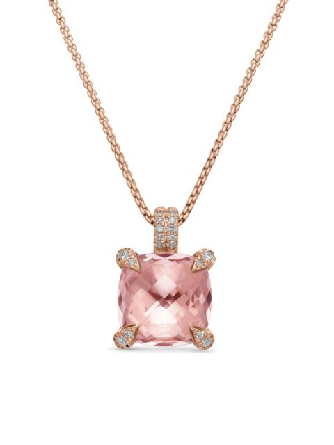 DAVID YURMAN Women's Chatelaine Pendant Necklace in 18K Rose Gold with Morganite and Diamonds, 11mm - Morganite