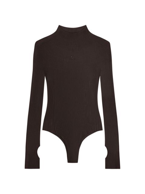 logo-embroidered ribbed bodysuit