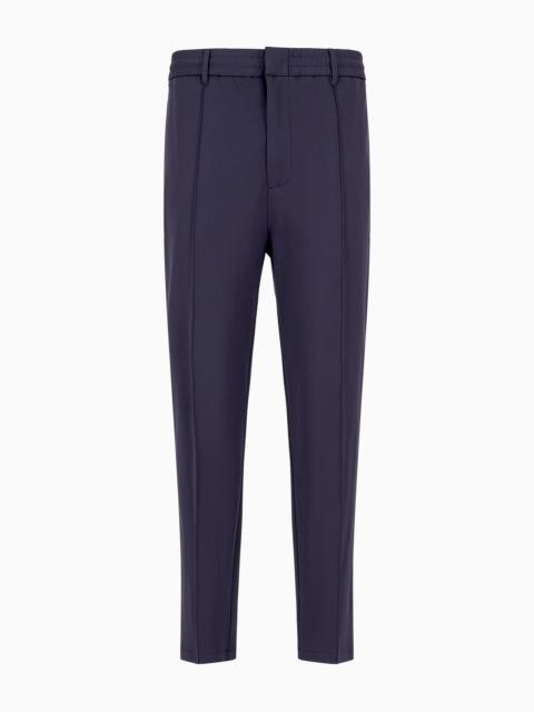 Travel Essentials trousers in a viscose jersey blend with ribs and elasticated waist