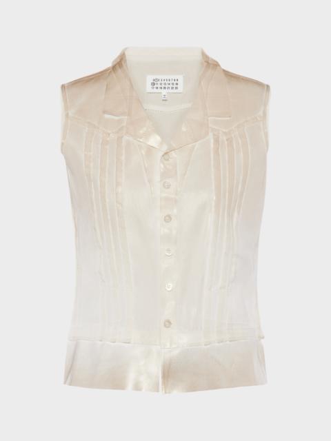 Foil-treated sleeveless shirt