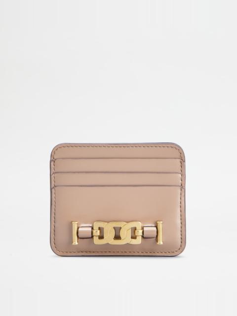 Tod's KATE CREDIT CARD HOLDER IN LEATHER - PINK