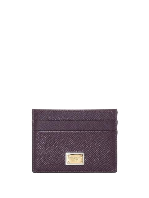 Dolce & Gabbana DAUPHINE CALFSKIN CARD HOLDER WITH BRANDED PLATE