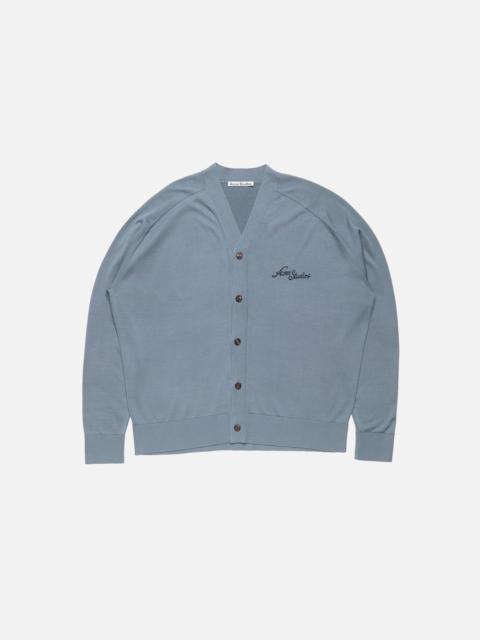 Acne Studios Silk v-neck cardigan - Dusty blue