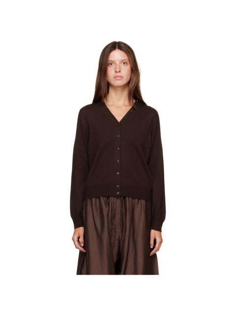 CORDERA Brown Merino Wool Button Cardigan
