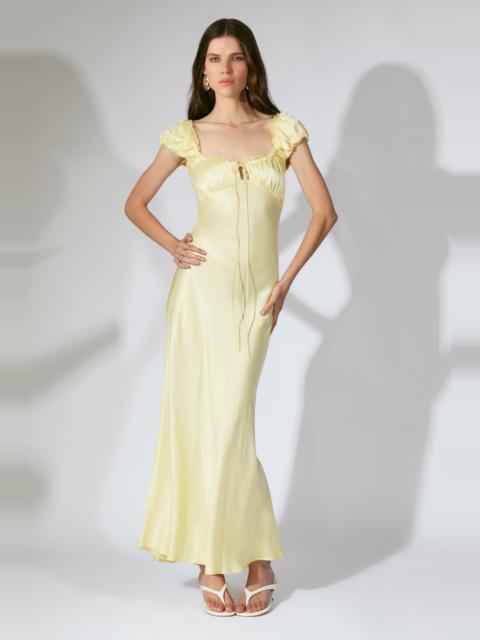 BARDOT Stasia Satin Maxi Slip Dress In Canary Yellow