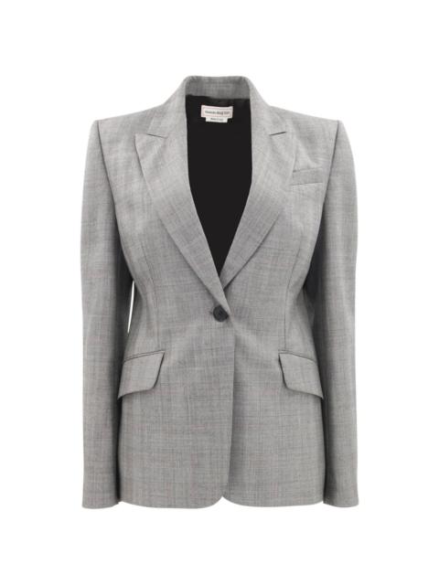 Alexander McQueen Prince of Wales single-breasted blazer