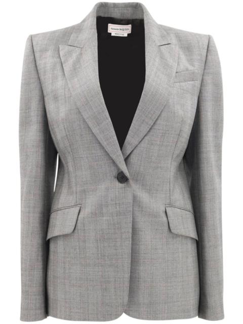 Alexander McQueen Prince of Wales single-breasted blazer