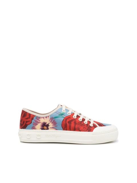 FERRAGAMO borg floral-print trainers