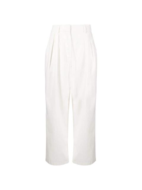Luisa pleat-detail cotton trousers