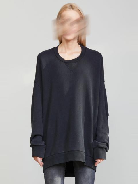 R13 CONVERTIBLE CREWNECK - ACID BLACK