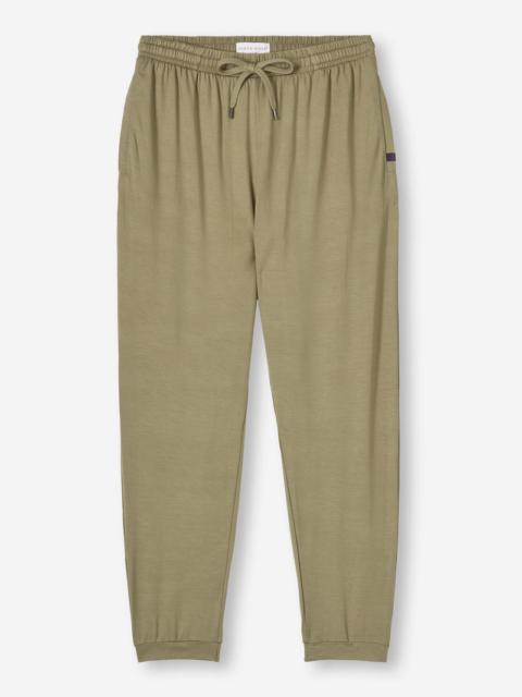 Derek Rose Men's Track Pants Basel Micro Modal Stretch Khaki