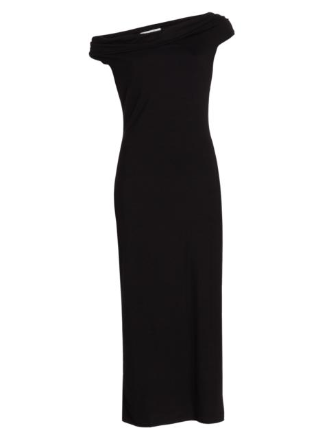 Reformation Women's Jaman Draped One-Shoulder Midi-Dress - Black