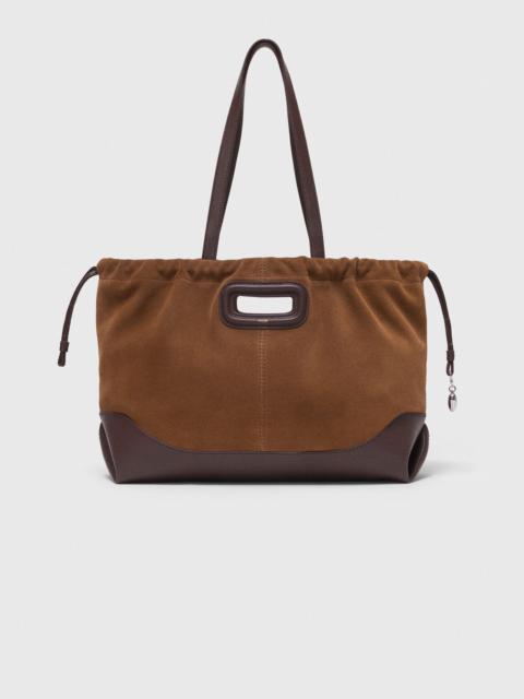 Leather and suede M Tote bag
