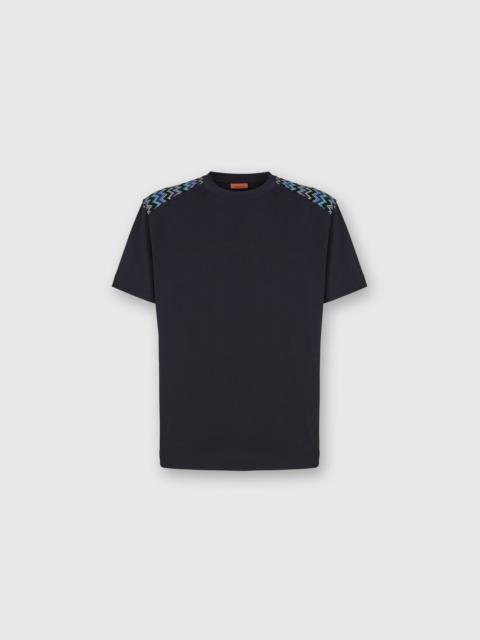 Missoni Cotton crewneck T-shirt with chevron inserts on the shoulders