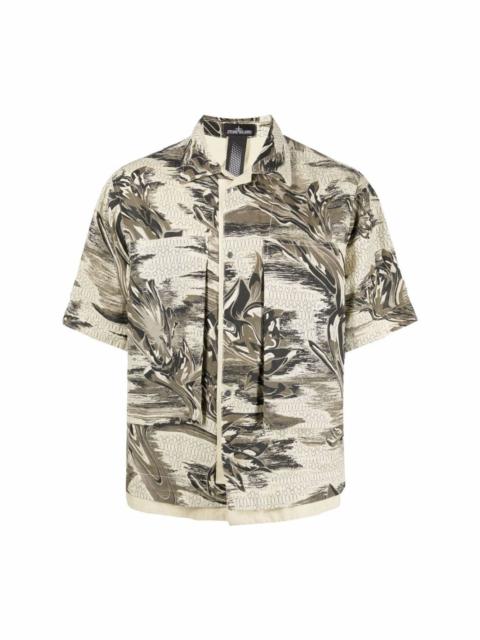 Stone Island Shadow Project abstract-print short-sleeve shirt