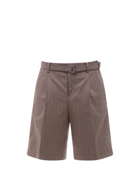 Cotton bermuda shorts with belt
