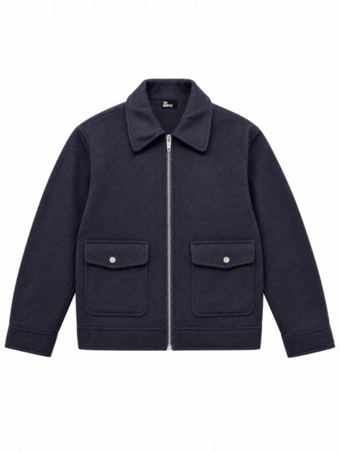 The Kooples NAVY DOUBLE-SIDED WOOL JACKET