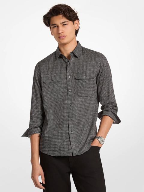MICHAEL KORS Houndstooth Print Cotton Shirt