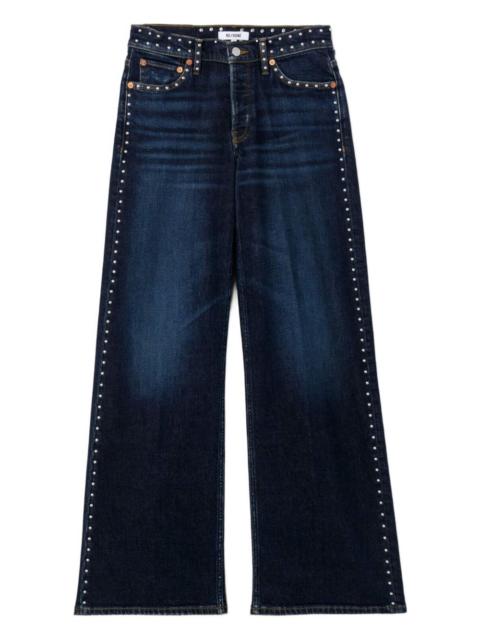 RE/DONE Studded Wide Leg Denim