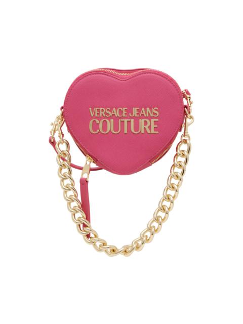 VERSACE JEANS COUTURE Pink Heart Lock Crossbody Bag