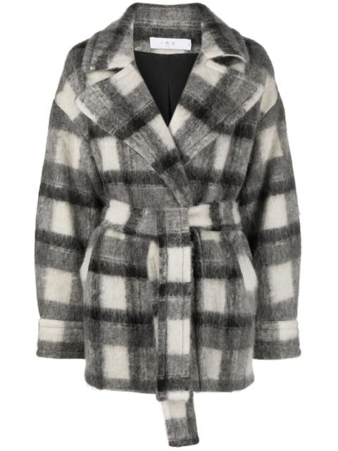 IRO Pamae checked belted coat