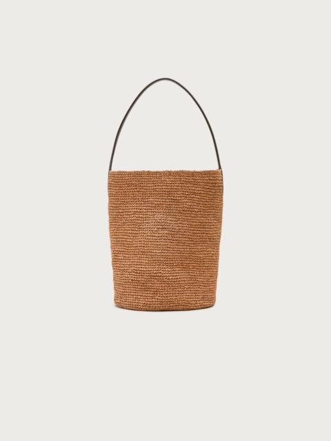 J.CREW Berkeley handknotted bucket bag in raffia
