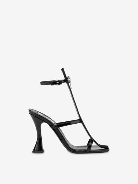 Moschino HIGH-HEELED PATENT LEATHER SANDALS