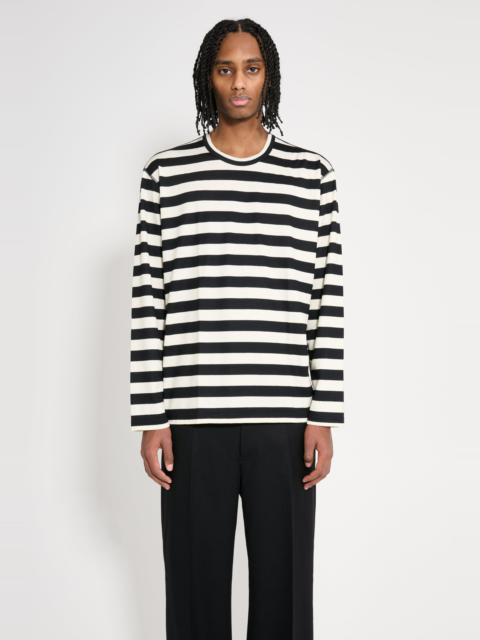 Comme Des Garçons JUNYA WATANABE MAN STRIPED LONG SLEEVE T-SHIRT BLACK / WHITE