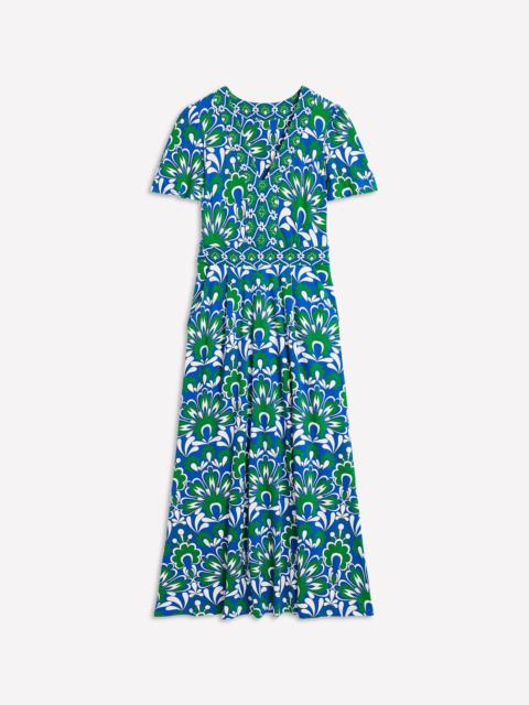BODEN Ellie Flutter Maxi Tea Dress-Blue, Decorative Dandelion