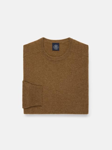 J. PRESS LIGHT BROWN LAMBSWOOL CREWNECK SWEATER