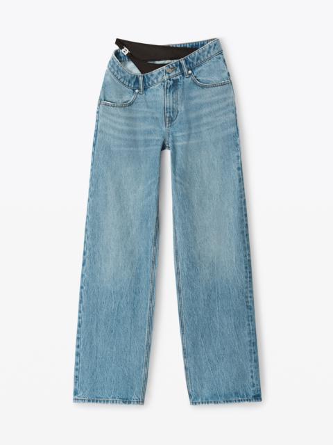 Alexander Wang ASYMMETRICAL BIKINI LAYER JEAN IN DENIM
