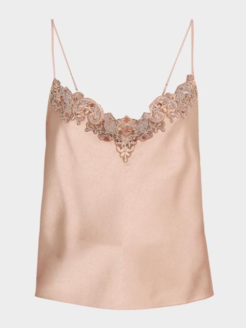 KOBI HALPERIN Lace-Accented Silk Top
