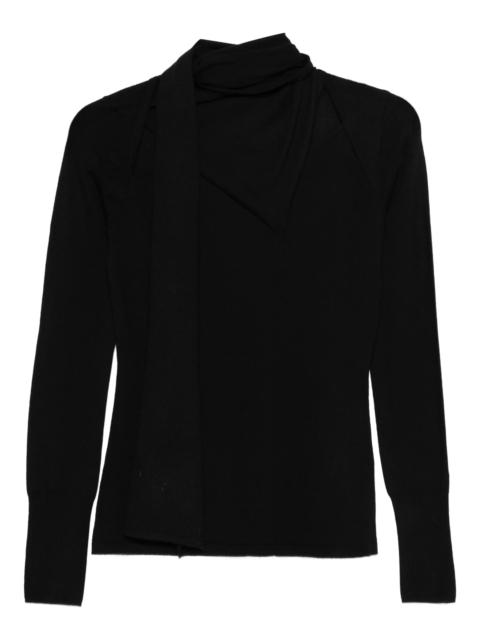 MKDT STUDIO Mark Kenly Domino Tan Scarf-detail Sweater