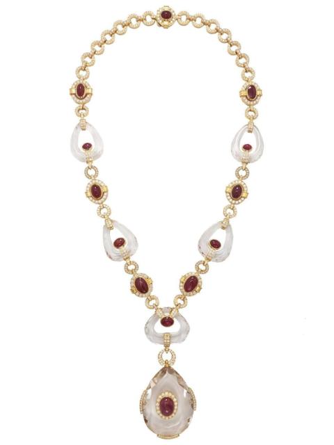 DAVID WEBB Rock Crystal Couture Hoop Necklace