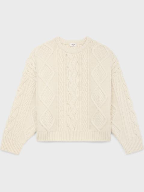 CELINE oversized crew neck sweater in cashmere aran | celine